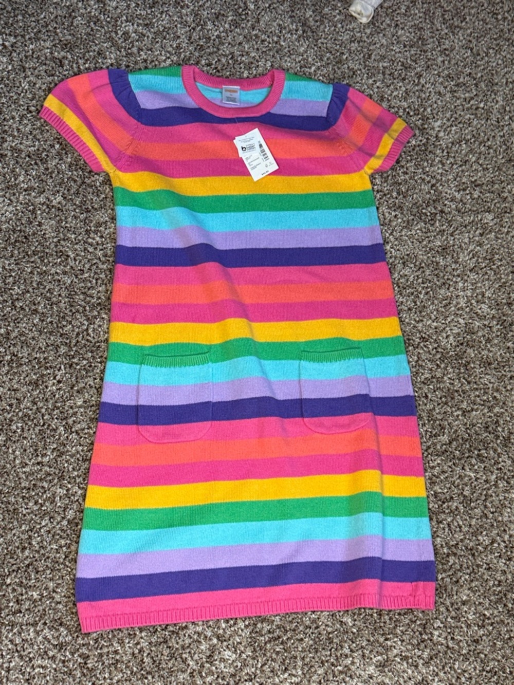 Gymboree Rainbow Stripe Knit Dress - Pink, Yellow, Green, Blue, Purple